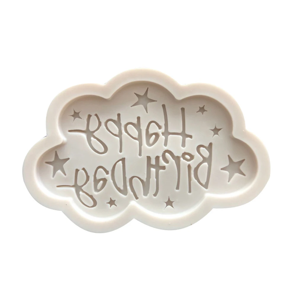 

1 Pcs Happy Birthday Silicone Fondant Cake Mold Alphabet Letter Chocolate Baking Cloud Shape Mold Diy Birthday Gift Accessories