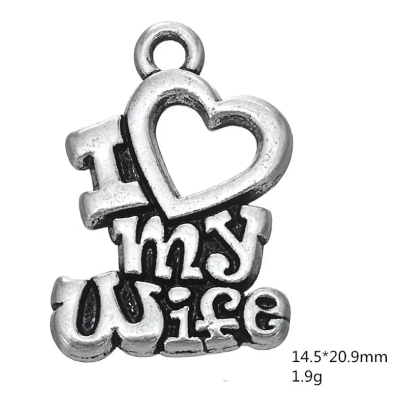 

I Love My Wife Charm Pendants Jewelry Making Finding DIY Bracelet Necklace Earring Accessories Handmade Tools 3pcs