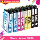 При заказе 1-10 штук 603XL 603 совместимые чернильные картриджи для Epson XP-2100 XP-3100 XP-3105 XP-4100 XP-4105 WF-2810 WF-2835