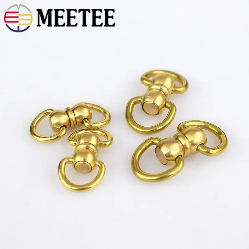 2/5pcs Solid Brass Rotated Double D Swivel Ring Chain Wallet Key Connector Metal Buckle Snap Hook DIY Leather Crafts KY292 | Дом и сад