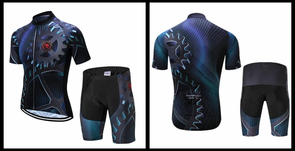 Weimostar Blue gear велосипедная одежда для мужчин Sumemr MTB велосипедная одежда короткий рукав Велоспорт Джерси Набор быстросохнущая велосипедная одежда