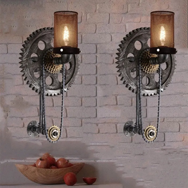 Промышленный ветровой настенный светильник Ресторан Кофейня Бар Американский