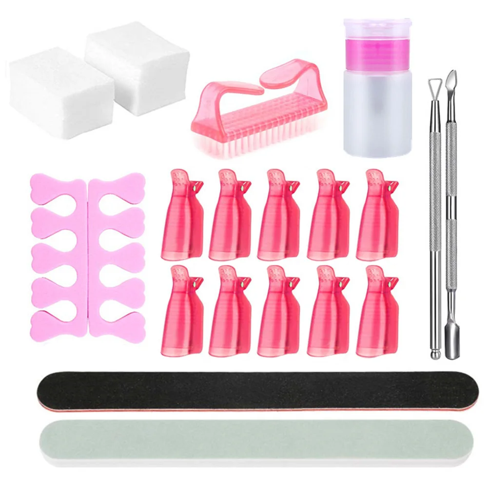 

Nail Clips Gel Polish Remover Nail Art Soakers Tool Plastic Clips Soak Off Caps Nail Polish Gel Remover Tools Kit Cleaning