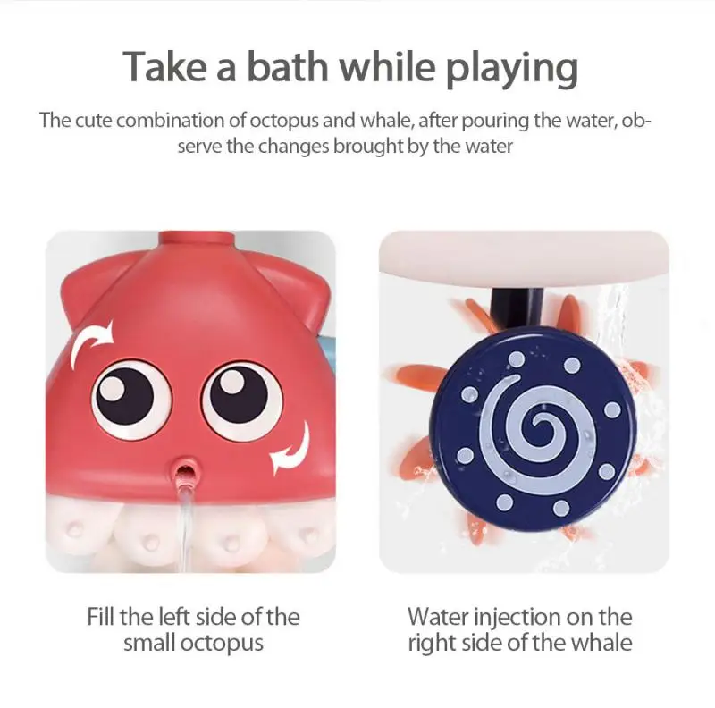 

Cute Cartoon Marine Animal Shower Toy Kawaii Octopus Faucet Water Spray Toy Baby Kids Summer Play Water Wheel Toys Birthday Gift