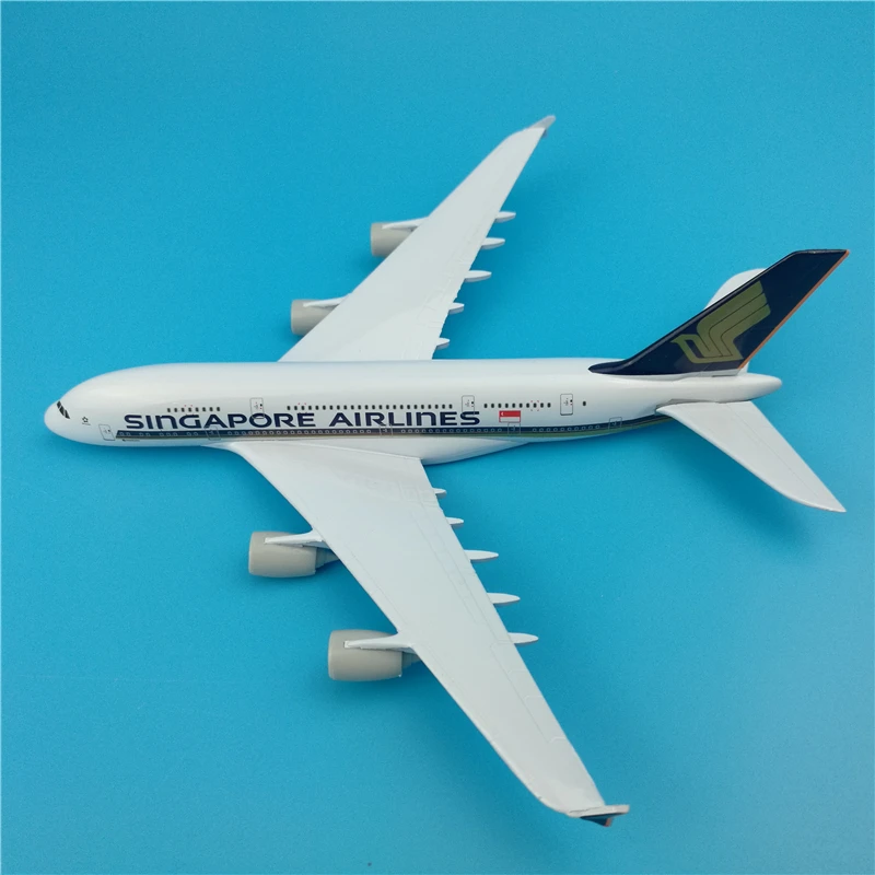 20cm Singapore Airlines A380 Static Solid Metal Aircraft Model International Aviation Free Flight Airplane Toys |