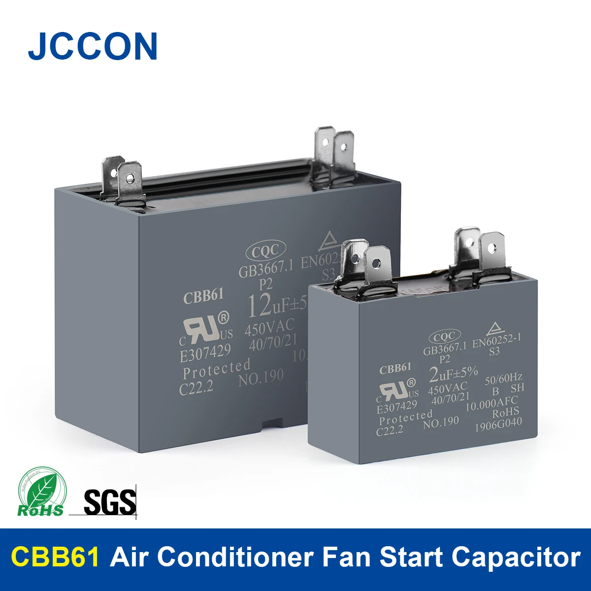 2 шт. CBB61 кондиционер конденсатор запуска вентилятора 450V 1 мкФ 5 3 4 6 7 8