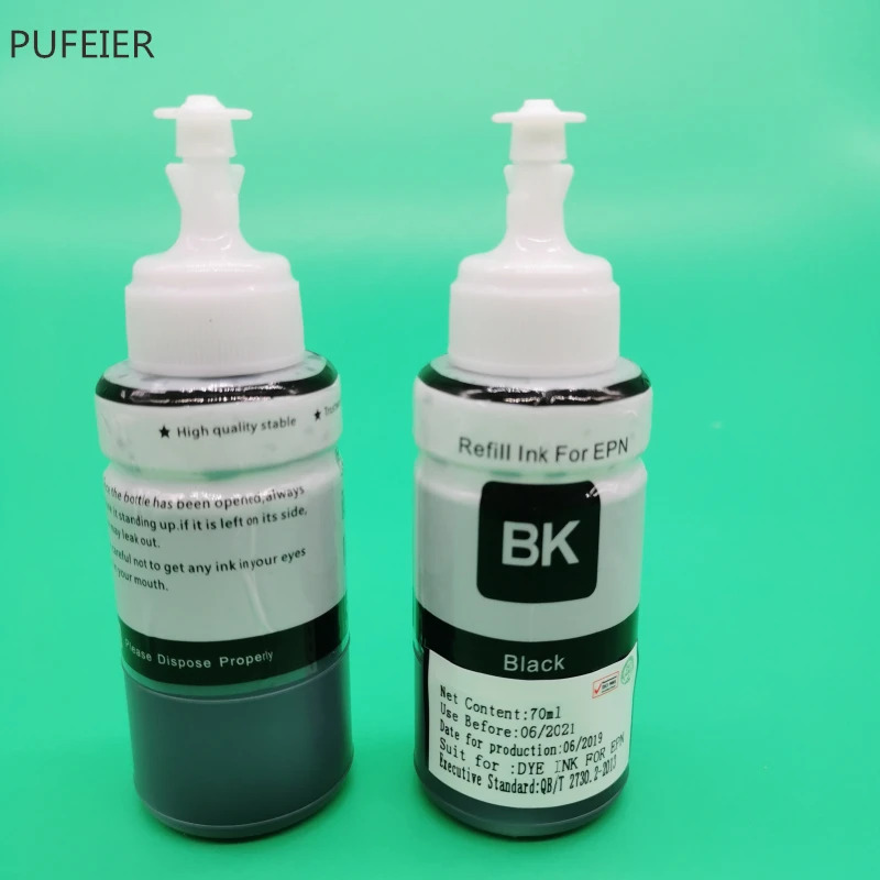 2BK черный пополнения чернил комплект Применение для принтера Epson L120 L132 L210 L222 L300 L355 L350 L362 L366 L550 L555 L566 2BK краситель окраски