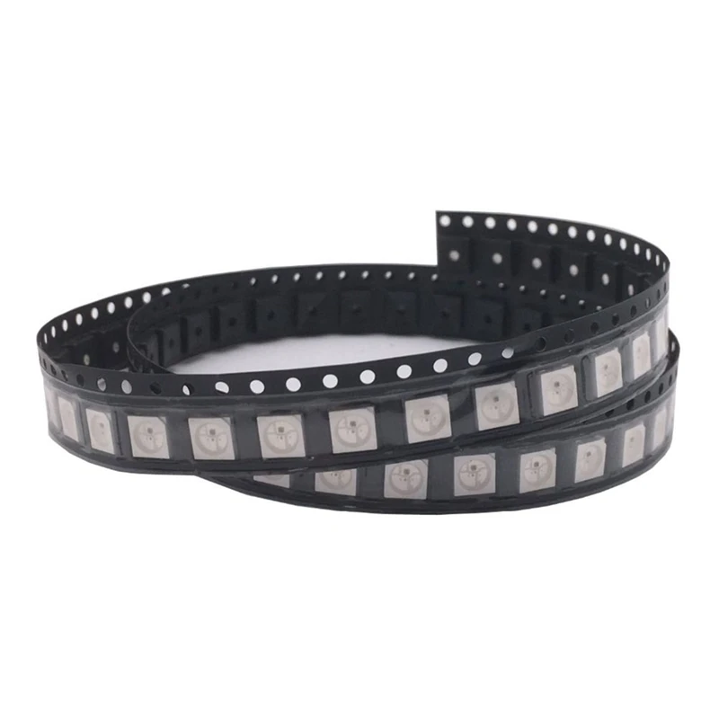 100 шт. WS2812B RGB светодиодный чип 5050SMD белый PCB WS2812 индивидуально адресуемый пикселей