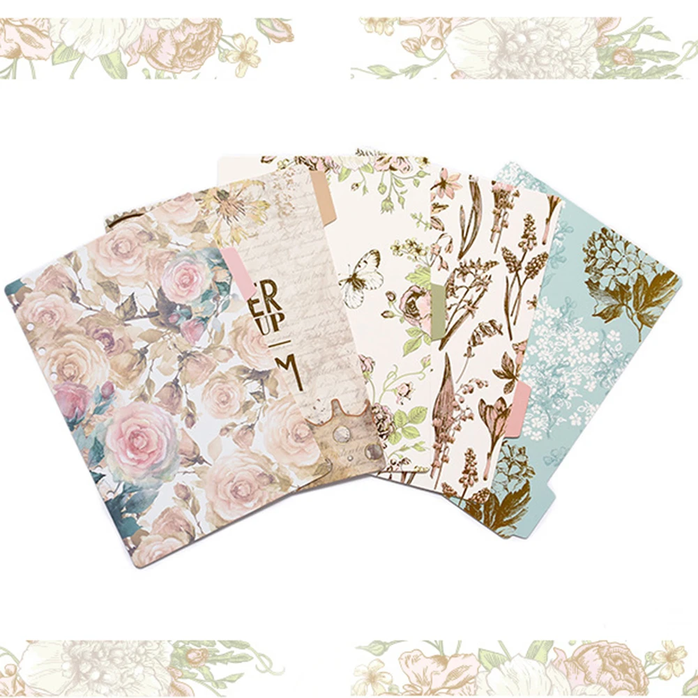 

5Pcs A5/A6 Notebook Index Page Covers Book Loose Leaf Category Page Plastic Shell Notebook Paging Separator