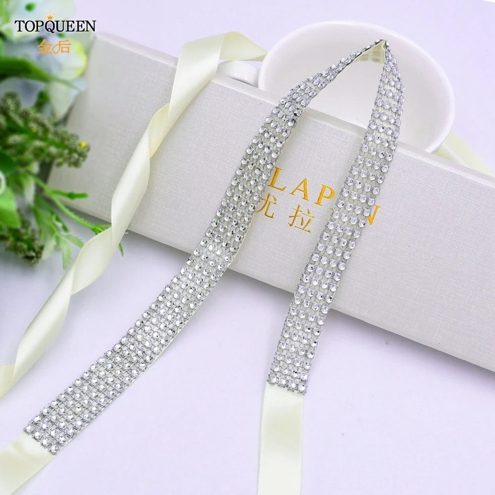 

TOPQUEEN S19-2 Fast Delivery Wedding Belt Wedding Sash Bridal Sash Belts Cocktail Dresses Belt Straps for Dresses for the Bridal