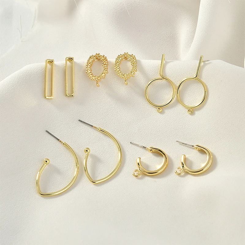 4 шт. серебряные серьги иглы с геометрическим рисунком|Ювелирная фурнитура и