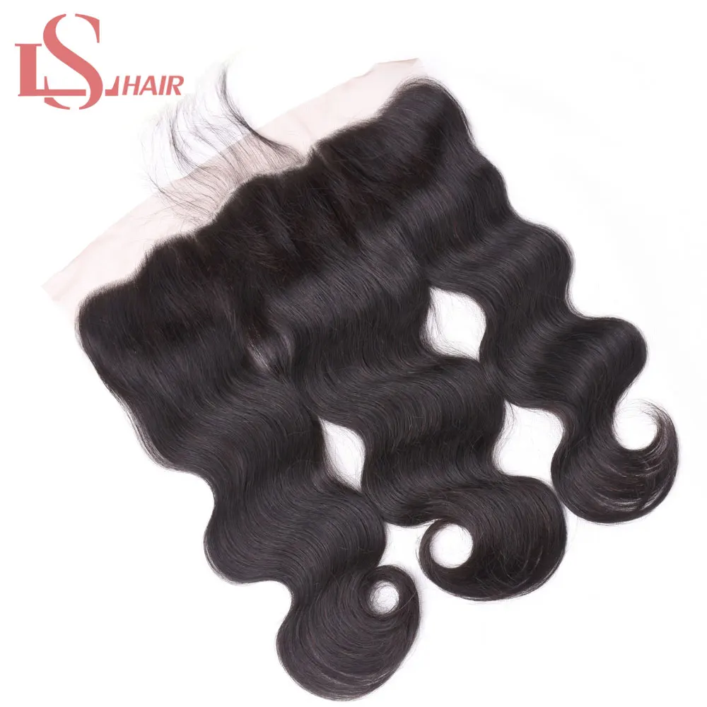 LS волосы на сетке Фронтальная застежка бразильские волнистые 13x4 свободная часть