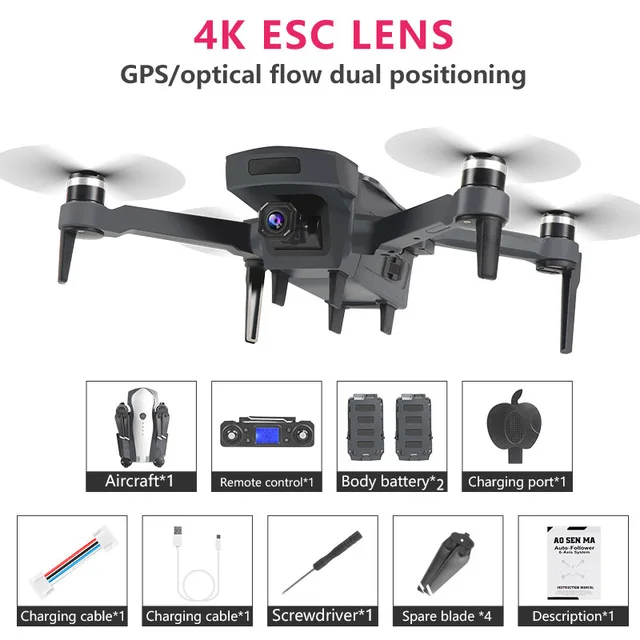 K20 GPS 4K 2B Дрон K20 с бесщеточным двигателем 5G gps 4K HD Двойная камера Профессиональный складной Квадрокоптер 1800 м радиоуправляемая игрушка подарок для мальчика - Цвет: K20 GPS 4K 2B