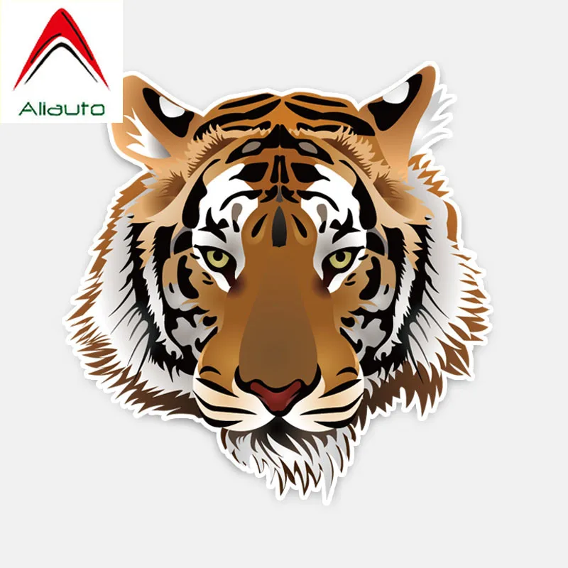 

Автомобильная наклейка Aliauto с головой тигра, водонепроницаемая Солнцезащитная Светоотражающая наклейка, аксессуары из ПВХ, 14 см * 14 см