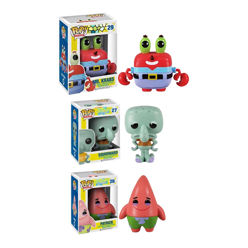 Виниловые экшн фигурки Funko POP SQUIDWARD Патрик г н крабс коллекция brinquedos модели