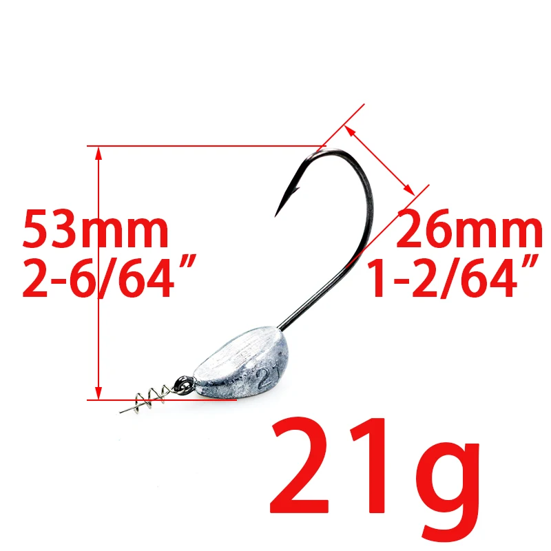 21g 5pcs 5 шт., 3,5 г, 5 г, 7 г, 10 г, 15 г, 21 г, свинцовая головка джига со спиральным винтом, рыболовные приманки, джиг-приманка, крючок, рыболовные снасти, джигеды, рыболовные крючки - Цвет: 21g 5pcs