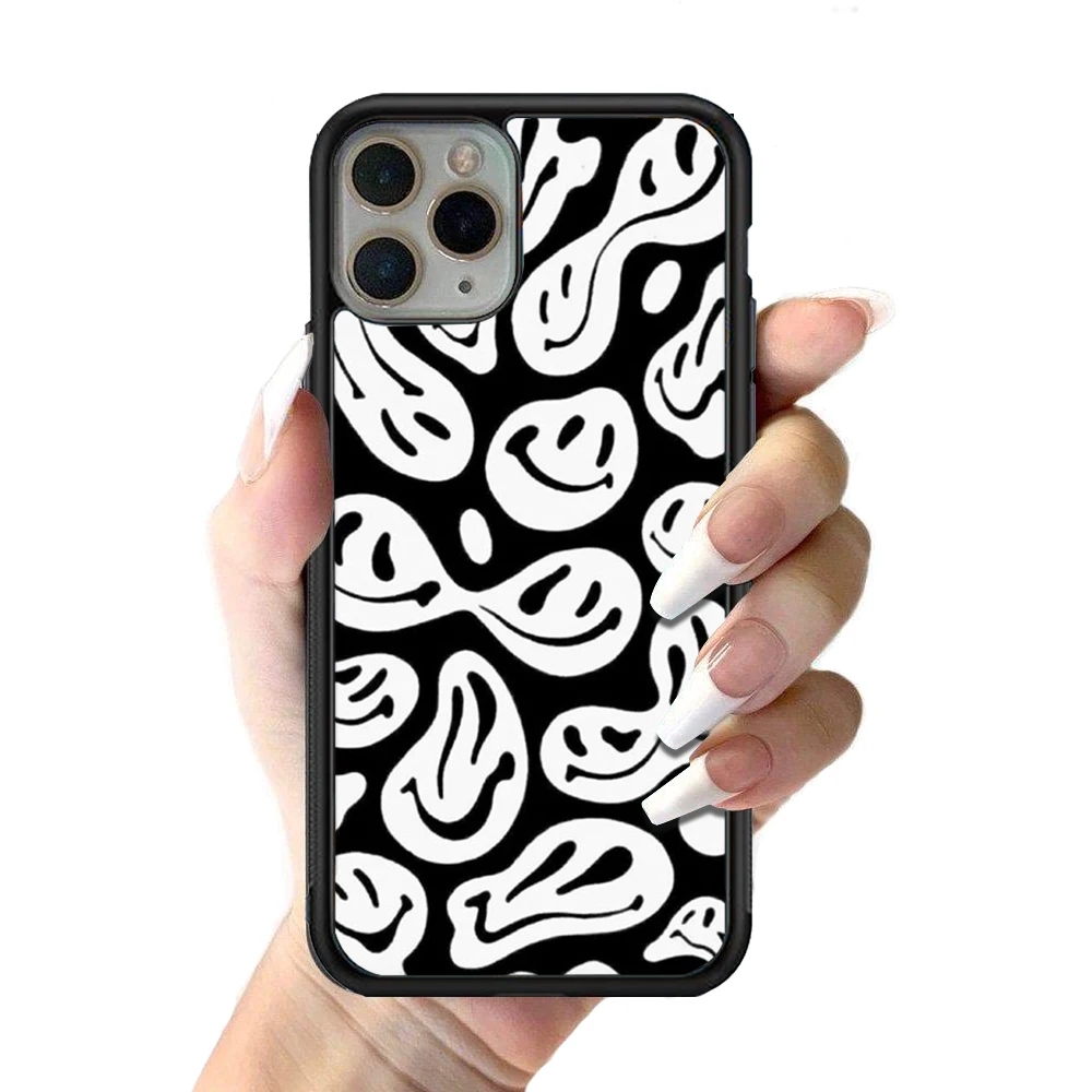 Белый чехол со смайликом для телефона iPhone 12 mini 11 pro XS Max X XR 6 7 8 plus SE20