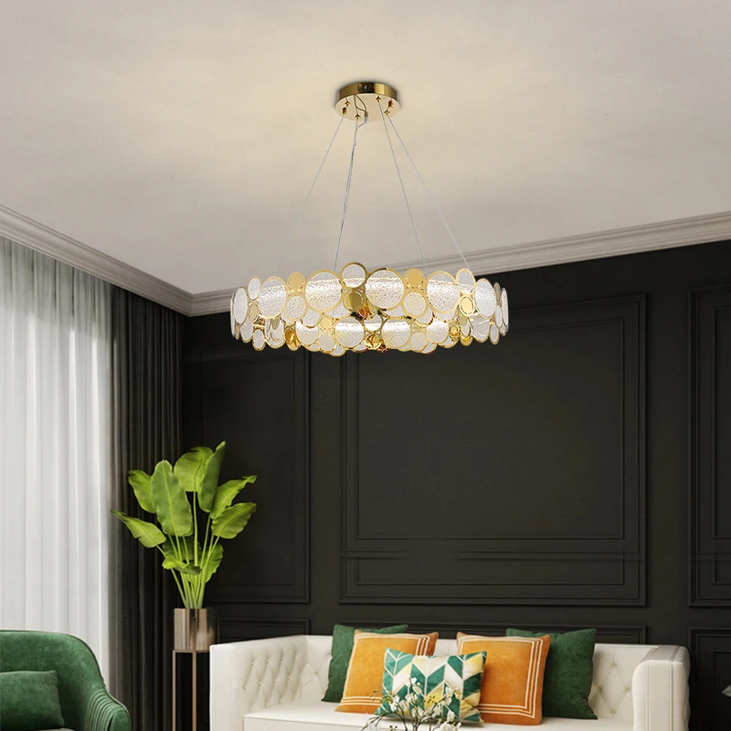 Postmodern Luxury LED Chandelier For Living Dining Room Bedroom Simple Fixtures Restaurant Clothing Store New Glass Hanging Lamp | Лампы и