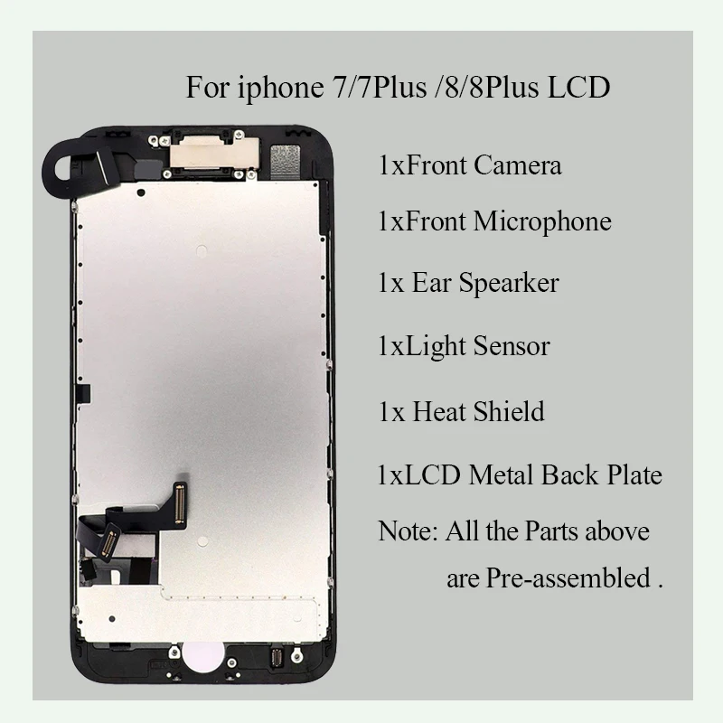 Сменный ЖК экран для iPhone 7 Plus 8 фронтальная камера динамик подарок|Экраны