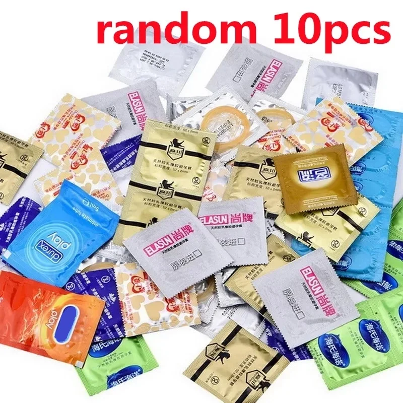 10 Pcs Random Condoms Adult Large Oil Ultra Thin Condom Smooth Lubricated for Men Contraception Intimate Erotic | Красота и здоровье