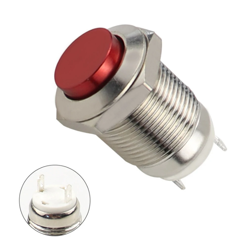 

12mm Waterproof Momentary High Round Metal Push Button Switch Car Start Horn Speaker Bell Automatic Reset Swith
