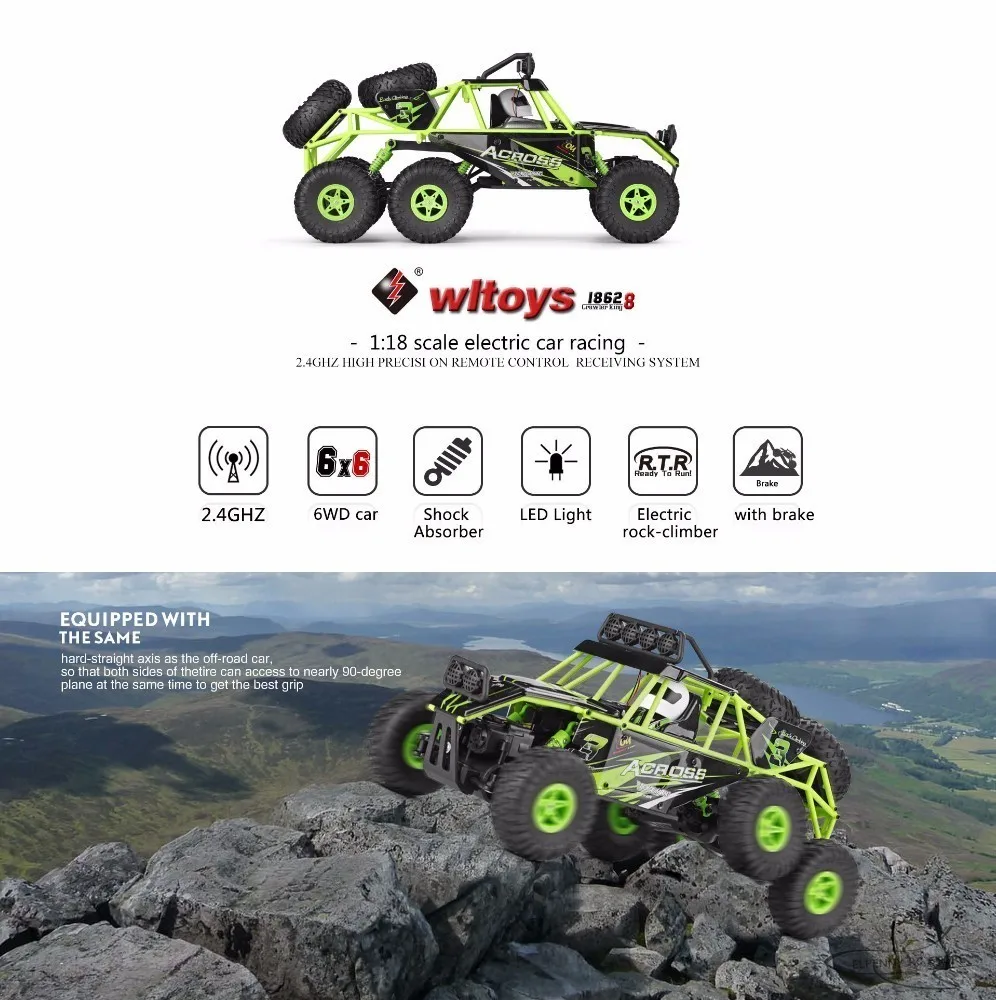 WLtoys 18628 автомобиль с дистанционным управлением 1/18 2,4 г 6WD Электрические игрушечные автомобили модель рок внедорожный гусеничный Альпинизм радиоуправляемое Багги открытый гоночный автомобиль