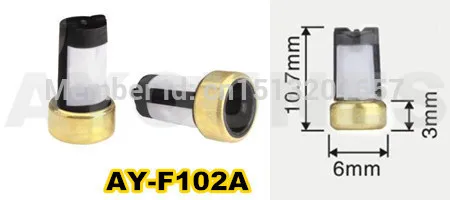 

100pieces/set top quality auto parts fuel injector filter /micro filter for oem 23250 00020 injector (AY-F102A ,10.7*3*6mm)