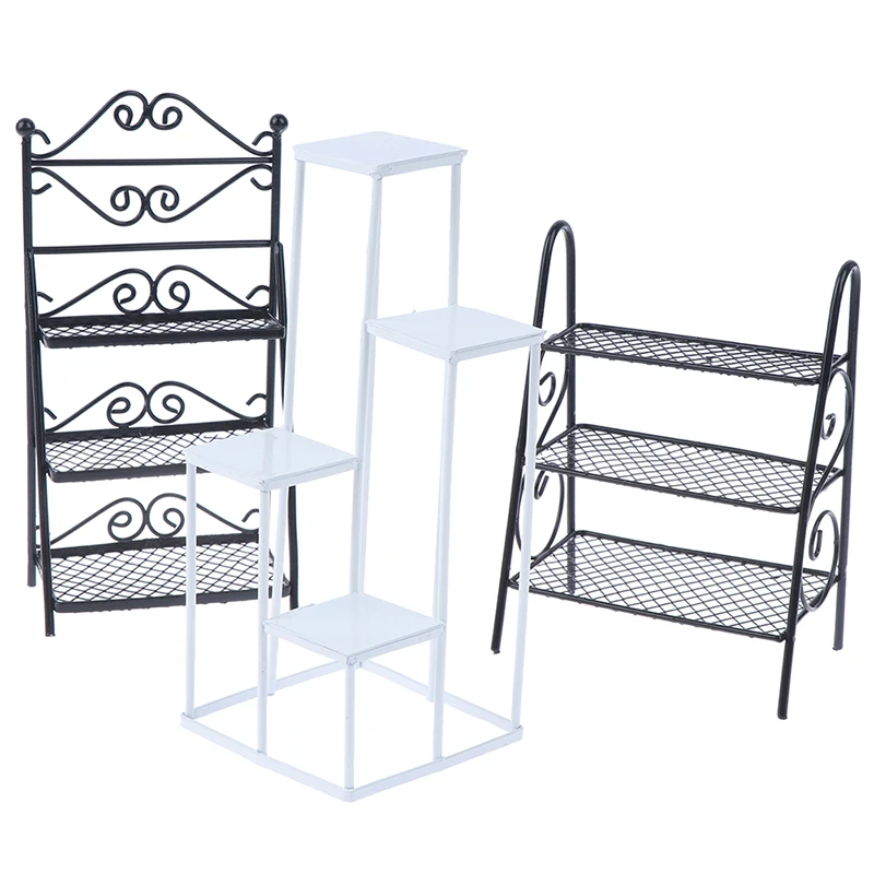 

1:12 Dollhouse Miniature Rack Iron Shelf Flower Stand Decoration Accessories Handmade Toys Gift for Kids
