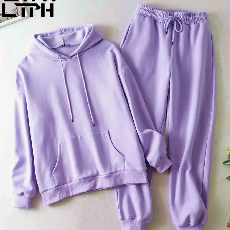 Женский спортивный костюм LTPH утепленный хлопковый свитшот с капюшоном