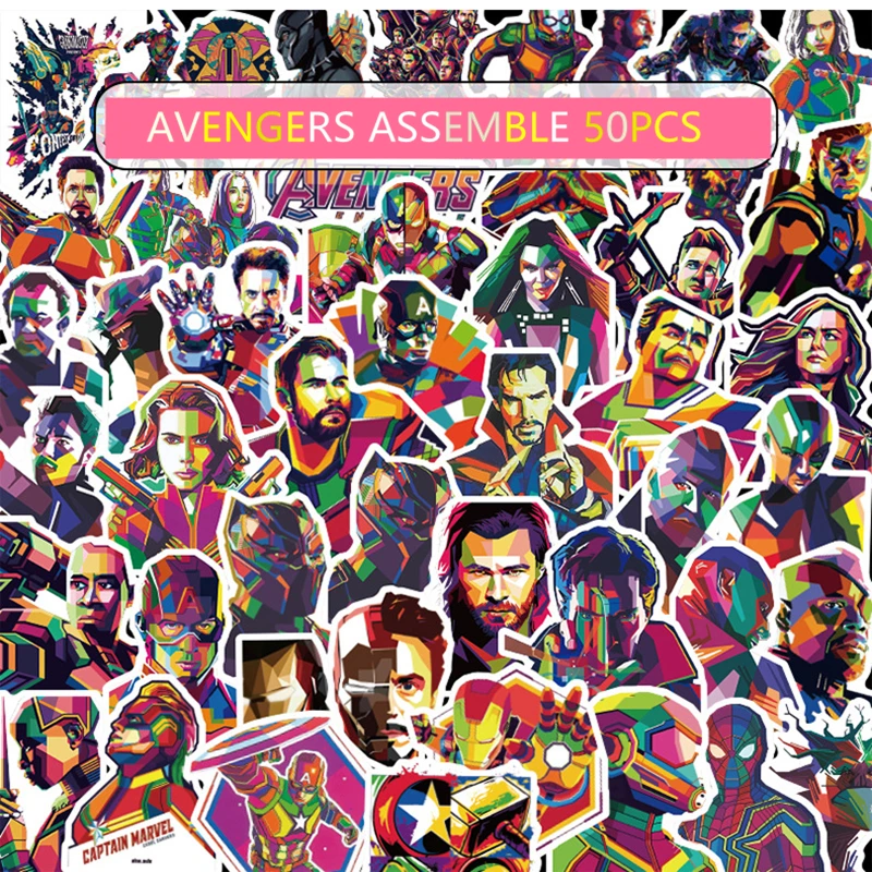 100PCS light Marvel The Avengers Superhero Stickers Decal For Luggage Car Fridge Laptop guitar Iron spider super man Sticker | Рукоделие и