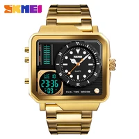 skmei 1392 stainless steel strap men digital clock 30m waterproof male quartz wristwatches stopwatch sport watches reloj hombre