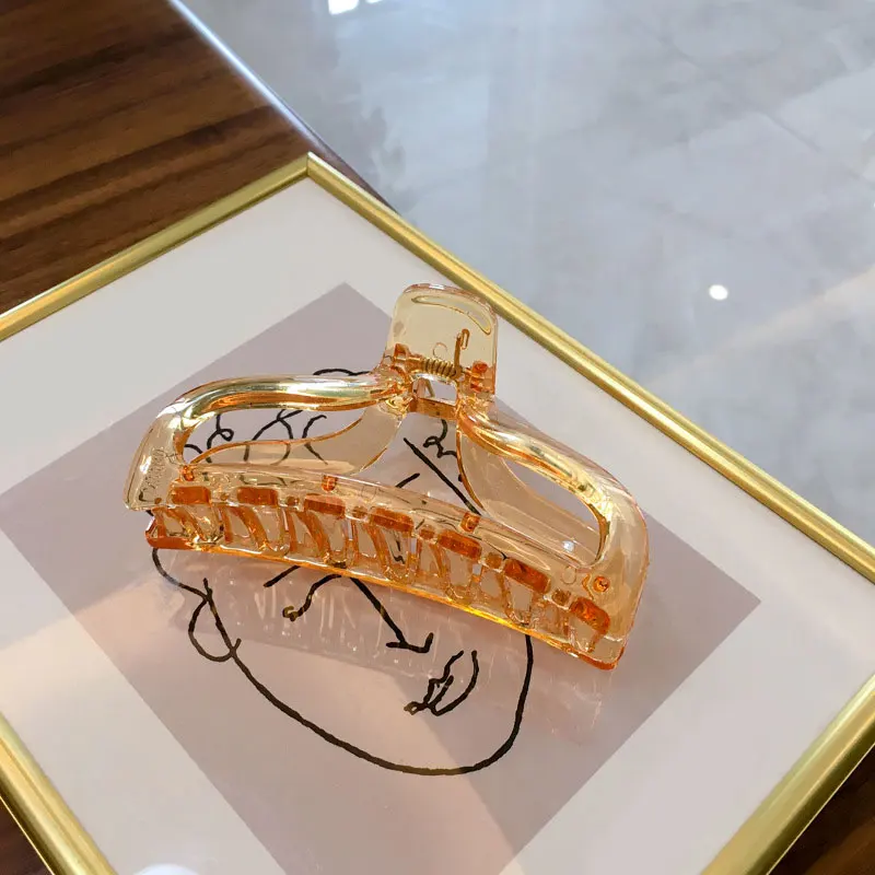 

Fashion INS Korean Transparent Jelly Color Hair Claw Clips For Women Girls Plastic Crab For Hair Ponytail Holder Headwear