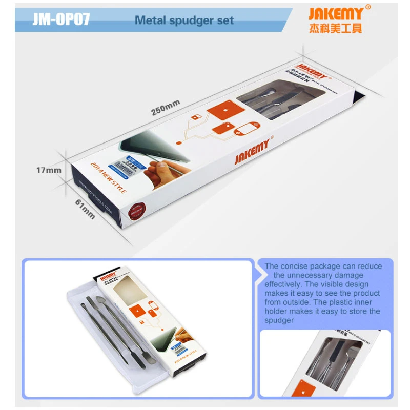 

3 IN 1 JM-OP07 High Quality Double-end Stainless Pry Tool Metal Spudger Set DIY Repair Tool for Phone Tablet Repair