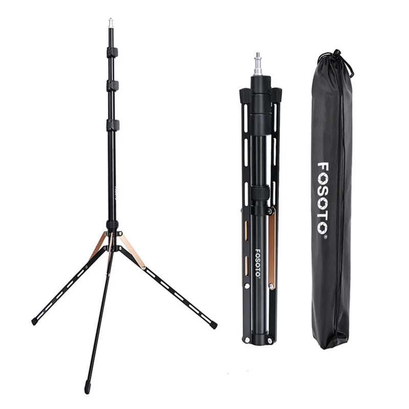 

Fosoto FT-190 Gold Ring Lamp Tripod Stand 1/4 Screw Softbox For Photo Studio Photographic Lighting Softbox Video Flash Umbrellas