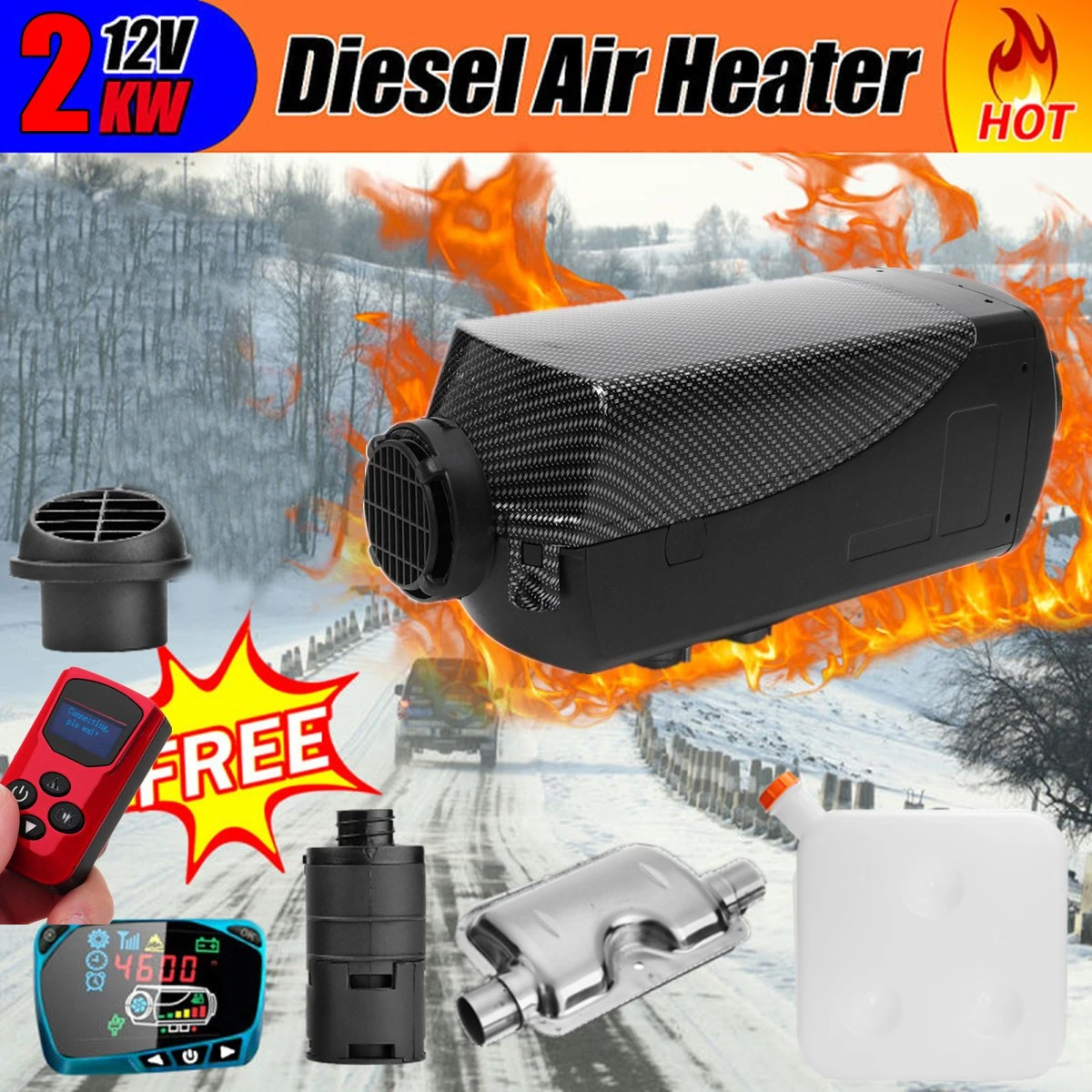 Автомобильный обогреватель 2 кВт 12 В воздушный дизельный Обогреватель