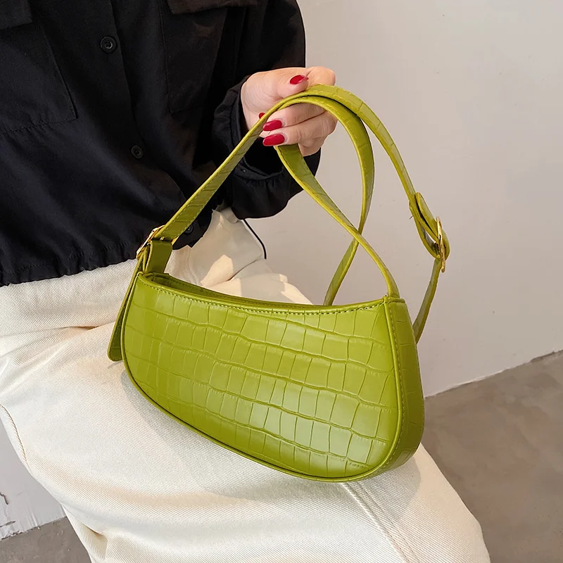 

Stone Pattern Design Luxury PU Leather Crossbody Bags For Women 2021 Female Brand Luxury Ladies Simple Travel Shoulder Handbags