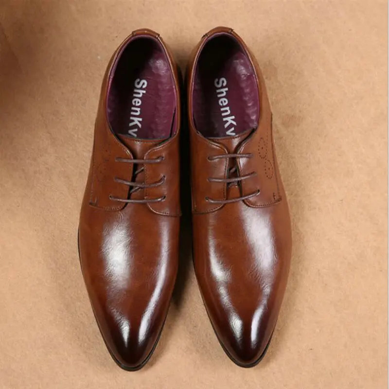 2019 г. Весенние новые деловые повседневные мужские кожаные туфли модные