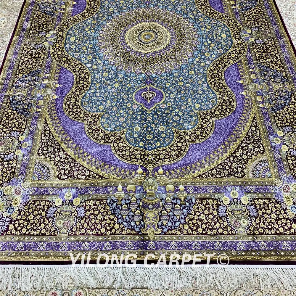 Yilong 6'x9' ручной работы шелковый ковер Vantage Традиционный Элегантный УЗЕЛКОВЫЙ