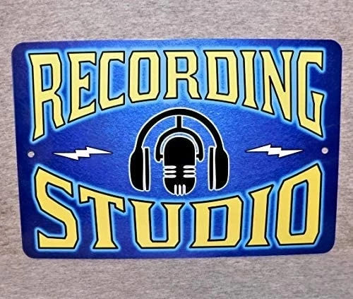 

8x12 Inch Recording Studio Tin Sign Vintage Funny Creature Iron Painting Metal Plate Personality Novelty Metal Signs