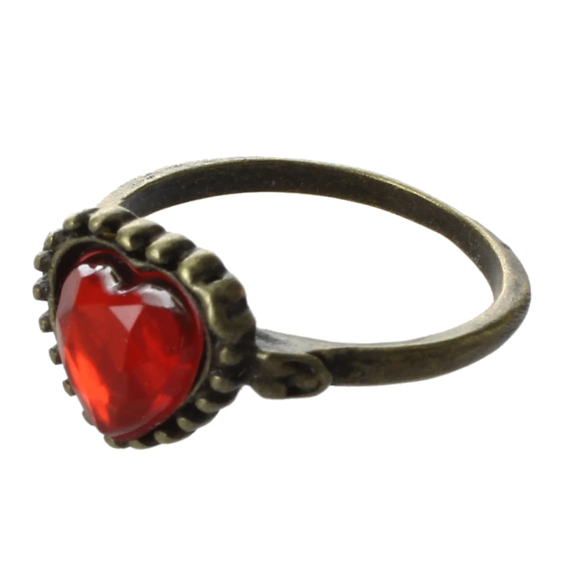 Новинка 3 шт. Ретро Винтаж красные стразы любовь сердце корона кольцо Королева