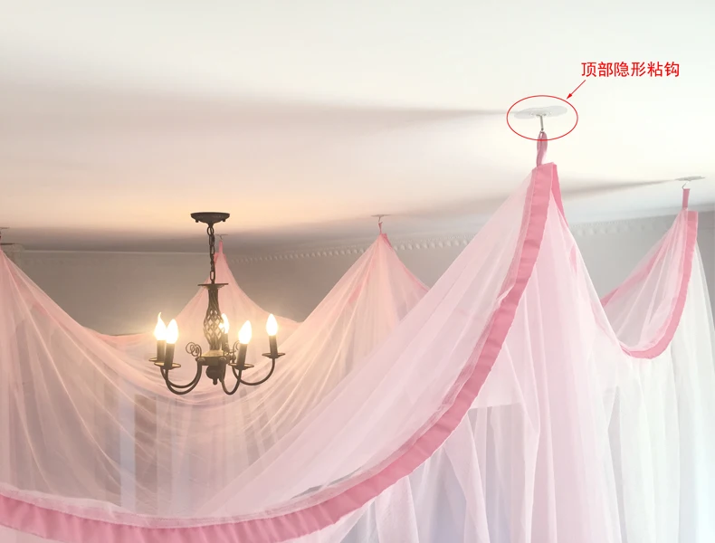 Verkauf Luxus Prinzessin 8 Tür Rosa Weiß Bett Baldachin Aufgehängt Moskito Net Hochzeit Zelt Vorhang Faltbare Auf Elegante Fee Spitze Dossels 03