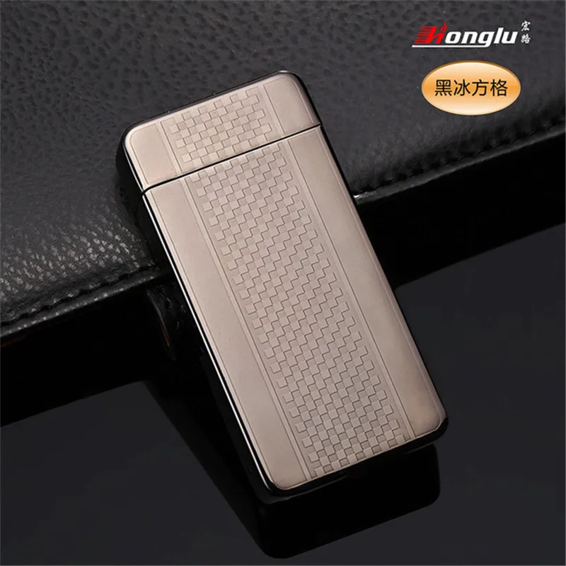 Новая Металлическая двойная дуговая usb зарядка Зажигалка импульсная ветрозащитная электрическая сигарета зажигалка для сигар беспламенная перезаряжаемая Зажигалка плазменная