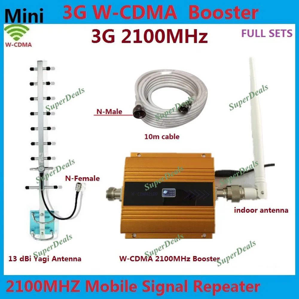 ZQTMAX 3G Ретранслятор 2100 UMTS Усилитель сотового сигнала Boosterand 13dBi Yagi антенна +