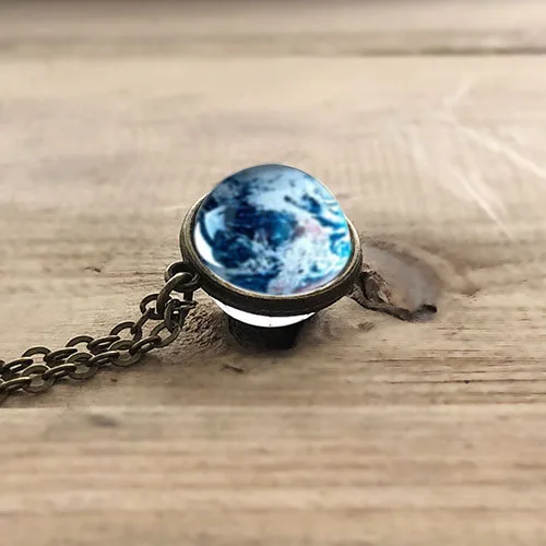 Women Fashion Double-sided Glass Ball Pendant Time Gem Universe Handmade Custom Planet Necklace Christmas Gift Drop Shipping | Украшения и