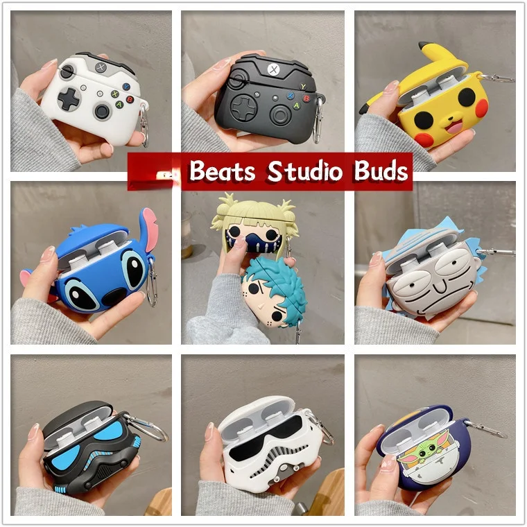 Милый мультяшный силиконовый чехол для наушников защитный Beats-Studio Buds