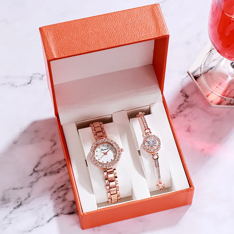 2021 fashion watch female two-piece quartz watch set ladies watch enlarge