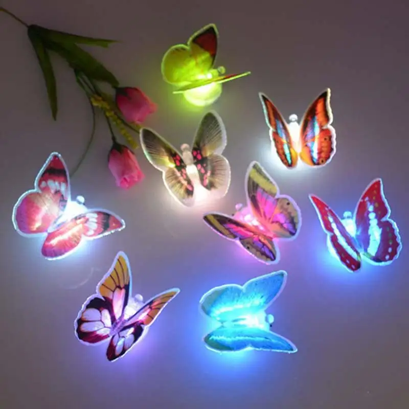 

Color light Butterfly Wall Stickers Stereo Simulation Butterfly LED Night Light Wedding Decorative Lamp Stickers For Home Decor