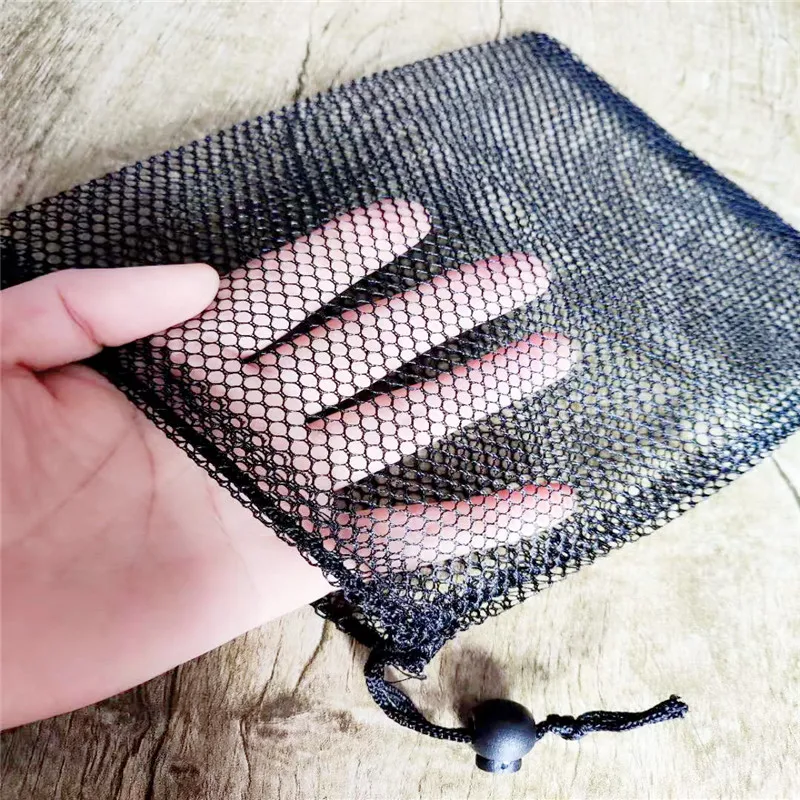 Черная сетчатая сумка на шнурке различные размеры карманная для гольфа черная