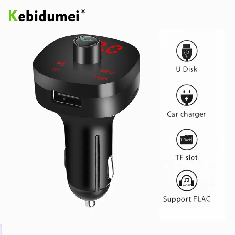 Автомобильный комплект kebidumei беспроводной Bluetooth FM-передатчик светодиодный