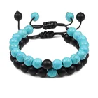 Регулируемый плетеный браслет из бисера, натуральная лава, тигровый глаз, плетеный браслет, сделай сам, браслеты ручной работы, модные ювелирные изделия для пары